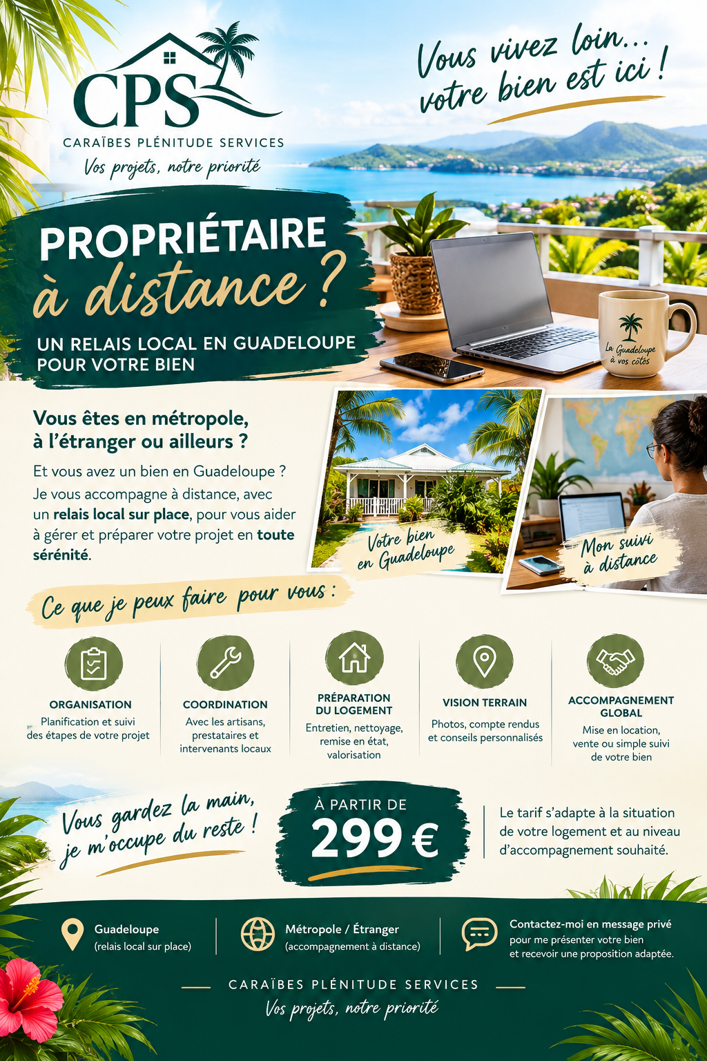 Relais local pour propriétaire – Bien en Guadeloupe